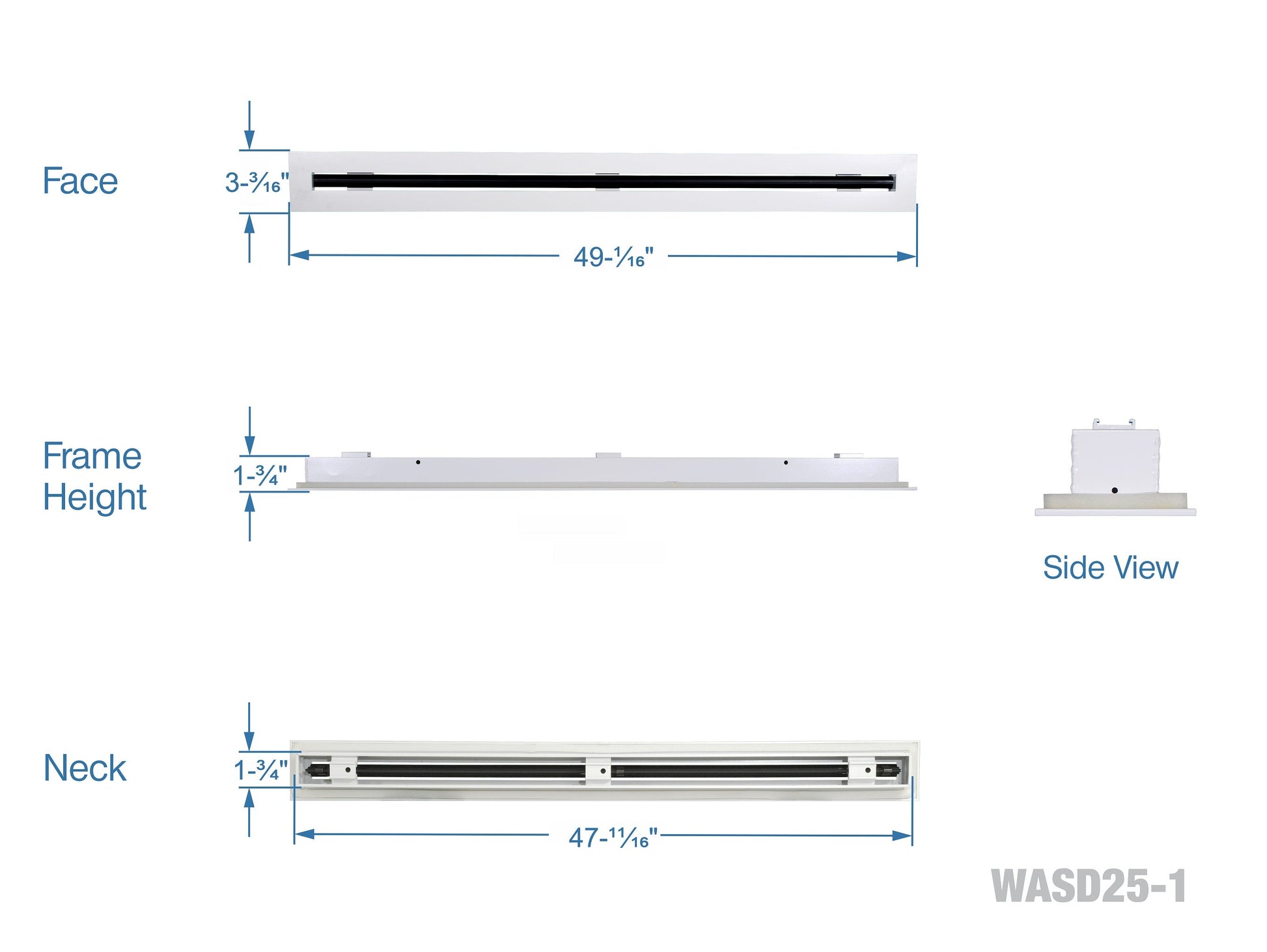 48" Linear Slot Diffuser HVAC modern air vent cover