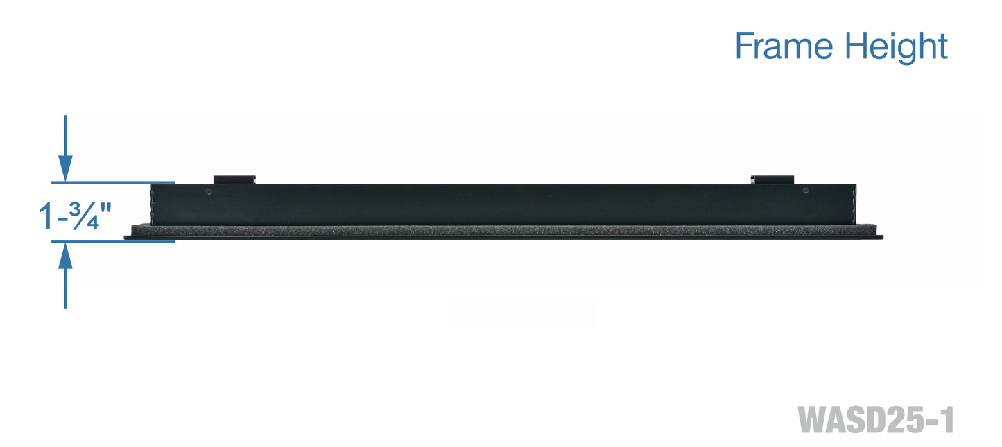 FLO-MATRIX  18"x2" Linear Slot Diffuser 1" (25mm) 1-Slot - Matte Black WASD25-1